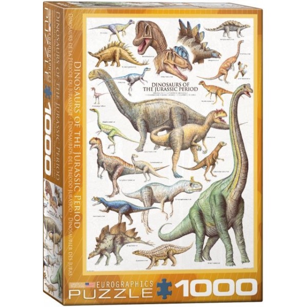 Dinozaury w okresie Jurajskim (1000el.) - Sklep Art Puzzle